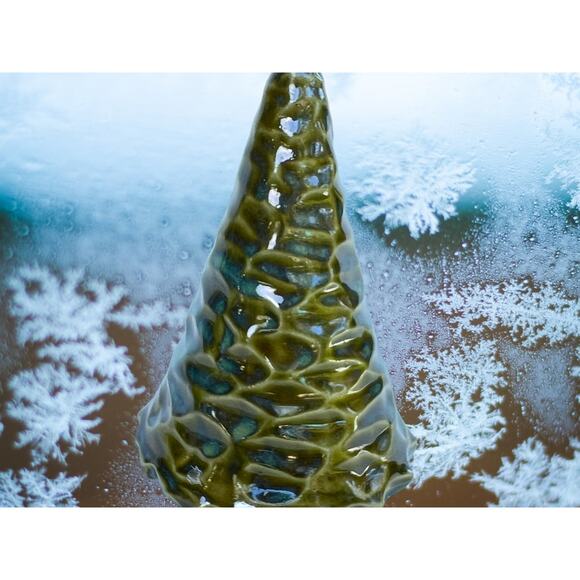 4 Decorative Christmas Trees each a Different Shade of Green/One White - Picture 5 of 9